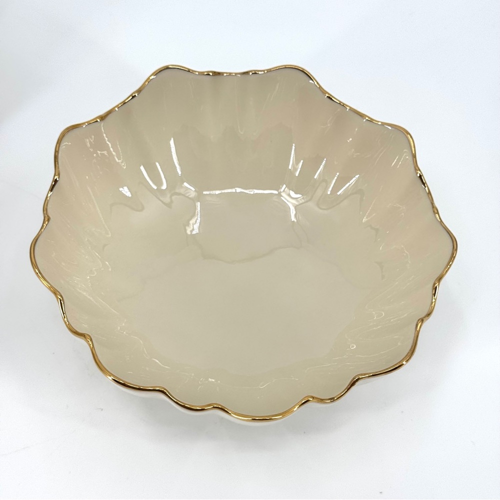VTG LENOX 2 Symphony Sculptured 24k Gold Detailed Pedestal Bowls - Picture 5 of 11